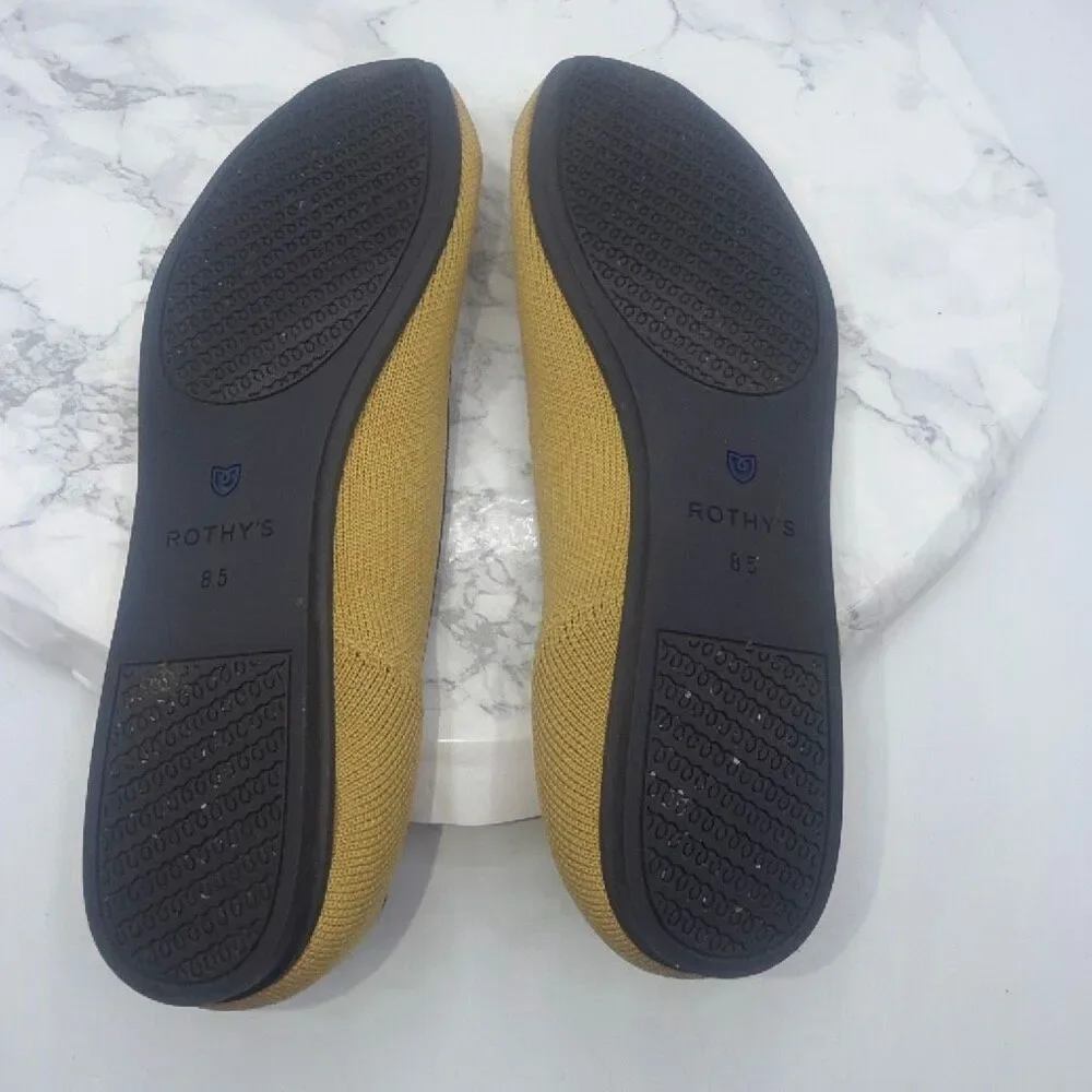 ROTHY’s Limited Edition / Retired The Square Flats Chai Yellow- 8.5